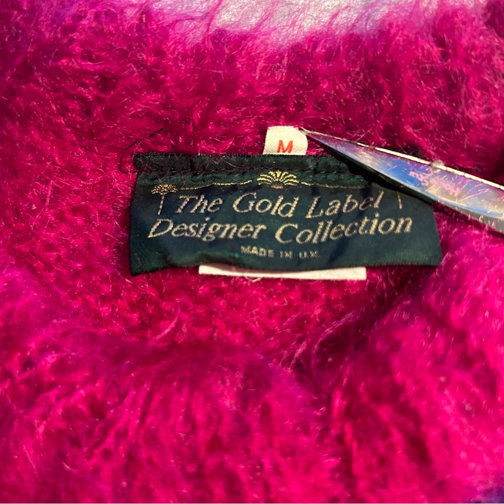 Gold Label Designer ~Vibrant 80s 90s Mohair Geometric Colorblock Sweater~ Medium - Picture 3 of 14